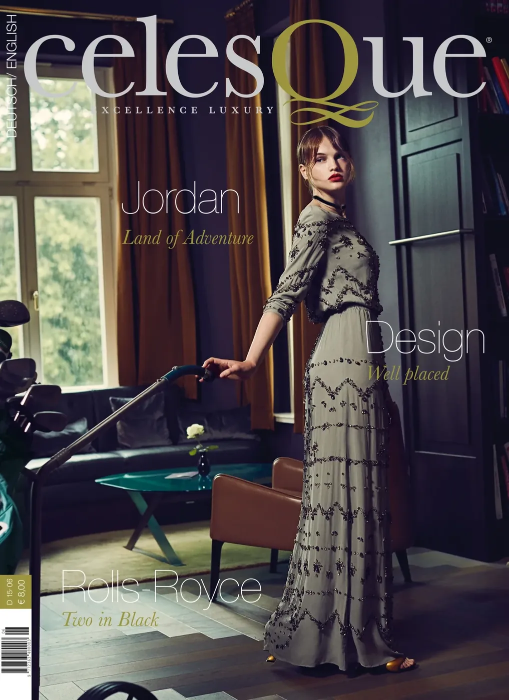 Editorial-Cover von Stefan Kapfer: Model in einem eleganten Hotelinterieur